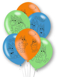 Bluey Joke léggömb, lufi 6 db-os 11 inch (27, 5 cm) - lord