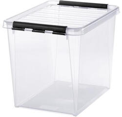 SMARTSTORE Műanyag tárolódoboz, 25 liter, fekete fogantyúkkal, SMARTSTORE "Classic 16", átlátszó (3493070)