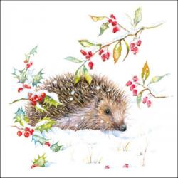 Ambiente Hedgehog In Winter papírszalvéta 33x33cm, 20db-os