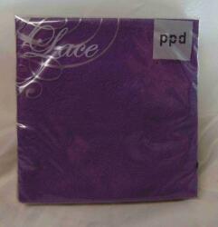  lila dombornyomott szalvéta (15 db) LACE