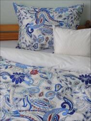 Ábránd Kék indás pamut-szatén ágyneműhuzat, 5 részes (kétszemélyes)