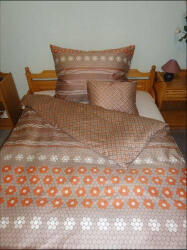 Ábránd Elegancia barna körös pamut-szatén ágyneműhuzat, 5 részes (kétszemélyes)