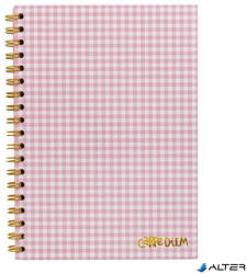 Pukka Pad Spirálfüzet, B5, vonalas, 80 lap, FSC, PUKKA PAD "Carpe Diem", rózsaszín kockás (9377-CD) - alter