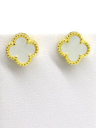 Lóhere fülbevaló LÓHERE ezüst bedugós fülbevaló (arany-gyöngyház változat) (2024091422)