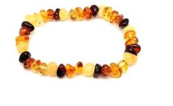 R. M. ékszer Borostyán vegyes splitter gumis karkötő A (023553)
