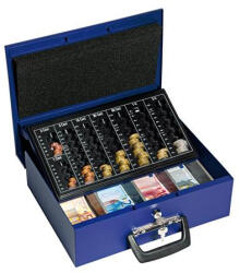 WEDO Pénzkazetta, Euro bankjegyekhez és érmékhez, 35, 5x27, 5x10 cm, WEDO "UNIVERSA", kék