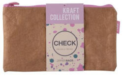 APLI Rendszerező tasak, cipzáras, bőrhatású textúra, műanyag, DL, APLI "Kraft", vegyes színű cipzár