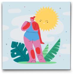  Festés számok szerint - Illusztráció - Napozás Méret: 50x50cm, Keretezés: Műanyagtáblával