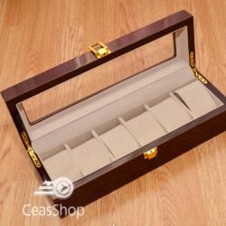 Cutie pastrare ceasuri lemn pentru 6 ceasuri