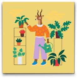  Festés számok szerint - Illusztráció - Szarvas Méret: 30x30cm, Keretezés: Keret nélkül (csak a vászon)