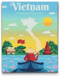  Gyémántszemes kirakó - Vietnám Méret: 40x50cm, Keretezés: Keret nélkül (csak a vászon), Gyémántok: Kerek