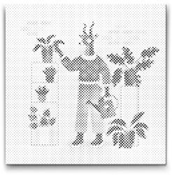  PontPöttyöző - Illusztráció - Szarvas Méret: 30x30cm, Keretezés: Műanyagtáblával, Szín: Zöld