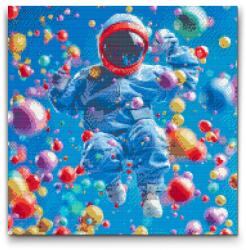  Gyémántszemes kirakó - Absztrakt űrhajós Méret: 50x50cm, Keretezés: Műanyagtáblával, Gyémántok: Négyzet alakú
