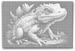  PontPöttyöző - Iguána Méret: 40x60cm, Keretezés: Műanyagtáblával, Szín: Fekete