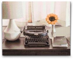  Gyémántszemes kirakó - Vintage írógép Méret: 40x50cm, Keretezés: Keret nélkül (csak a vászon), Gyémántok: Kerek