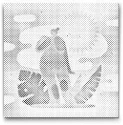  PontPöttyöző - Illusztráció - Napozás Méret: 30x30cm, Keretezés: Kartonlemezen, Szín: Zöld