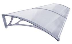 Silver Wing Miko Előtető polikarbonát 240x100 szürke keret áttetsző üregkamrás tető bejárati ajtó vagy ablakok főlé B típusú kar