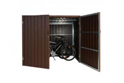 Wohnen WPC kerékpár garázs szerszámos kisház, zárható kerékpár tároló 2 bicikli számára 172x213x112 cm barna