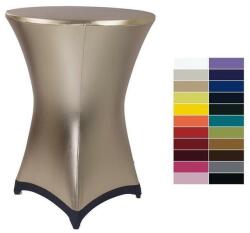 Event Spandex sztreccs huzat bisztró asztalhoz, rendezvényasztalhoz 80 cm átmérőjű metál arany színű elasztikus asztalszoknya