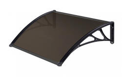 Silver Wing Miko Előtető 120x60 cm fekete keret bronz üregkamrás polikarbonát tetőlap ZENN típusú előtető C típusú kar