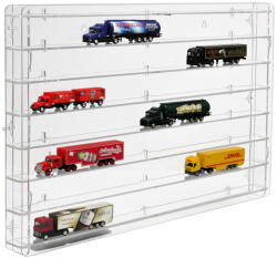 Rosa Modellautó teherautó vitrin, polc bemutató szekrény átlátszó akril 1: 87 méretarányú modellekhez 74, 5x7x50 cm