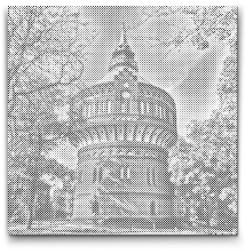  PontPöttyöző - Bydgoszcz - Lengyelország Méret: 50x50cm, Keretezés: Kartonlemezen, Szín: Kék