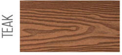 WoodL Nútféderes WPC kerítésléc Woodlook Emboss N+F kerítéselem 400 cm hosszú Teak kerítés deszka