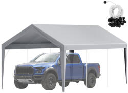 VEVOR Ponyva kocsibeállóhoz garázssátor tető 304x610 cm autóbeálló sátor tetőponyva, vízálló és UV-védett szürke (CKPB10X20FTH2ELL4V0)