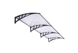 Silver Wing Előtető 300x80 cm fekete keret színtelen polikarbonát tetőlap C típusú - minden védőtető elem önmagában is használható