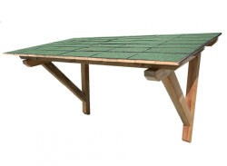 Italform Fa esővédő előtető 205x115x113 cm zsindely burkolattal védtető bejárati ajtó fölé impregnált fenyőfából