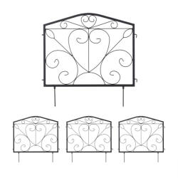 Relax Kerti dekor kerítés 60x60 cm fém kerítéspanel fekete díszes virágyágyás szegély leszúrható ágyásszegély