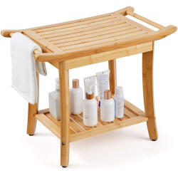 VEVOR Bambusz zuhanyülőke 61x35x48 cm zuhanyszék prémium zuhanyülőke (ZYSCWDCWDZZHGX0ZOV0)