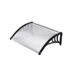 Silver Wing Előtető 100x60 cm fekete keret színtelen üregkamrás polikarbonát tetőlap ZENN típusú C típusú kar