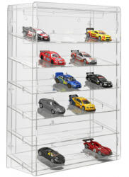 Rosa Modellautó vitrin, polc bemutató szekrény átlátszó akril 1: 32 méretarányú modellekhez döntött polcokkal