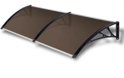 Silver Wing Miko Előtető 240x60 cm fekete keret bronz üregkamrás polikarbonát tetőlap ZENN típusú előtető C típusú kar