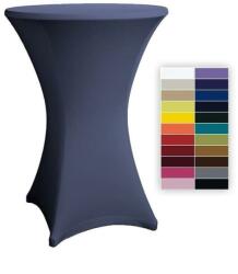 Event Spandex sztreccs huzat bisztró asztalhoz, rendezvényasztalhoz 80 cm átmérőjű sötétkék színű elasztikus asztalszoknya