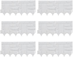 Relax Kerti dekor kerítés 22x26 cm műanyag kőhatású kerítéspanel fehér virágyágyás szegély leszúrható ágyásszegély