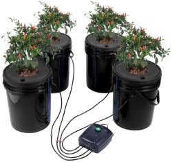 VEVOR Hidrokultúrás növénytermesztő rendszer 4x20L mélyvizes kultúra 300x300x380 mm (SSSPXTYX4110VW1XKV2)
