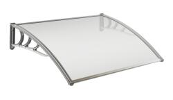 Silver Wing Miko Előtető ZENN 150x100 cm szürke keret és színtelen áttetsző üregkamrás polikarbonát tetőlap B típusú kar ajtóvédő tető