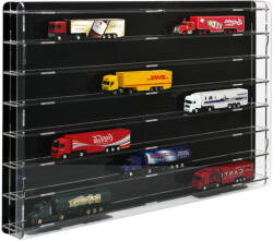 Rosa Modellautó teherautó vitrin, polc bemutató szekrény átlátszó akril 1: 87 méretarányú modellekhez 74, 5x7x50 cm tükrös hátlap