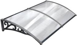 CELLOX Előtető CELLOX polikarbonát 190x100 Fekete keret áttetsző üregkamrás tető például bejárati ajtó vagy ablakok fölé