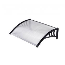 ZENN Előtető ZENN egyenes 120x80 cm fekete keret színtelen polikarbonát tetőlap C típusú kar