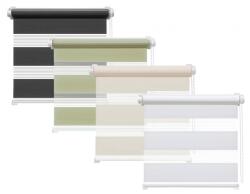 Jago 150x160 dupla sávos roló függöny bézs zebracsíkos ablak árnyékoló. 150x150-es ablakhoz is jó, de a hossza állítható illetve teljesen fel is tekerhető