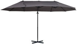 Aosom Dupla napernyő XXL állítható napernyő 440 x 270 x 250 cm napvédelem szürke