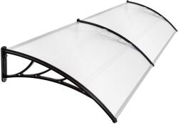 CELLOX Előtető CELLOX polikarbonát 200x100 fekete keret áttetsző üregkamrás tető például bejárati ajtó vagy ablakok fölé. Szállítás könnyített csomagolás