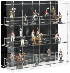 Rosa Figura, ólomkatona, bábutartó vitrin átlátszó akril fekete hátlappal