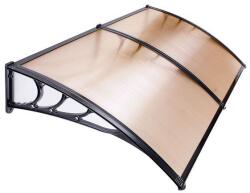 Silver Wing Miko Előtető 300x100 cm fekete keret bronz üregkamrás polikarbonát. Két tartókar között egy darabból áll a tetőlap B típusú kar