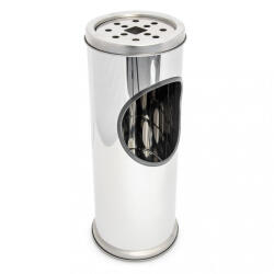 Relax Kültéri szemetes rozsdamentes acél talapzatos hamutartó 37 cm inox kültéri hamutartó hulladékgyűjtővel