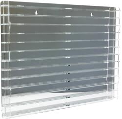 Rosa Modellvasút vitrin, polc bemutató szekrény átlátszó akril Z méretarányú modellekhez átlátszó hátlappal