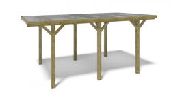 Atlana Kocsibeálló pergola 304x512 cm fenyőfa 15, 56 m2 szabadon álló impregnált autóbeálló PVC tetőfedés